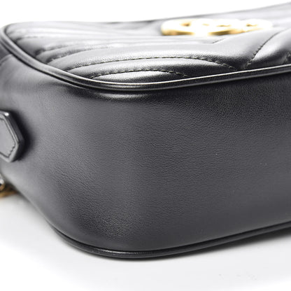 Gucci Calfskin Matelasse Small GG Marmont Chain Shoulder Bag Black 6 of 16