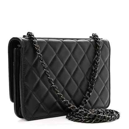 Chanel Lambskin Quilted Trendy CC Wallet On Chain WOC So Black 3 of 11