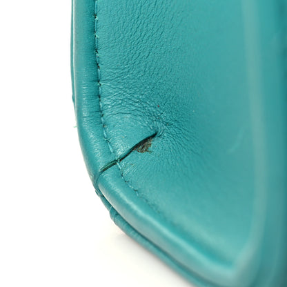 Chanel Lambskin Quilted Extra Mini Wallet On Chain WOC Teal 14 of 14
