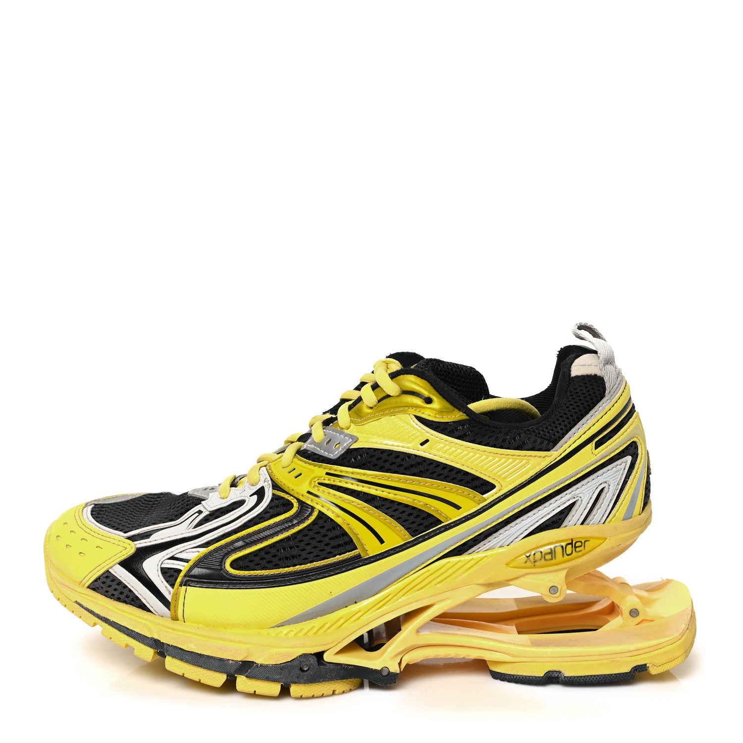 Balenciaga Mesh Rubber Mens X-Pander Sneakers 41 Yellow Grey Black