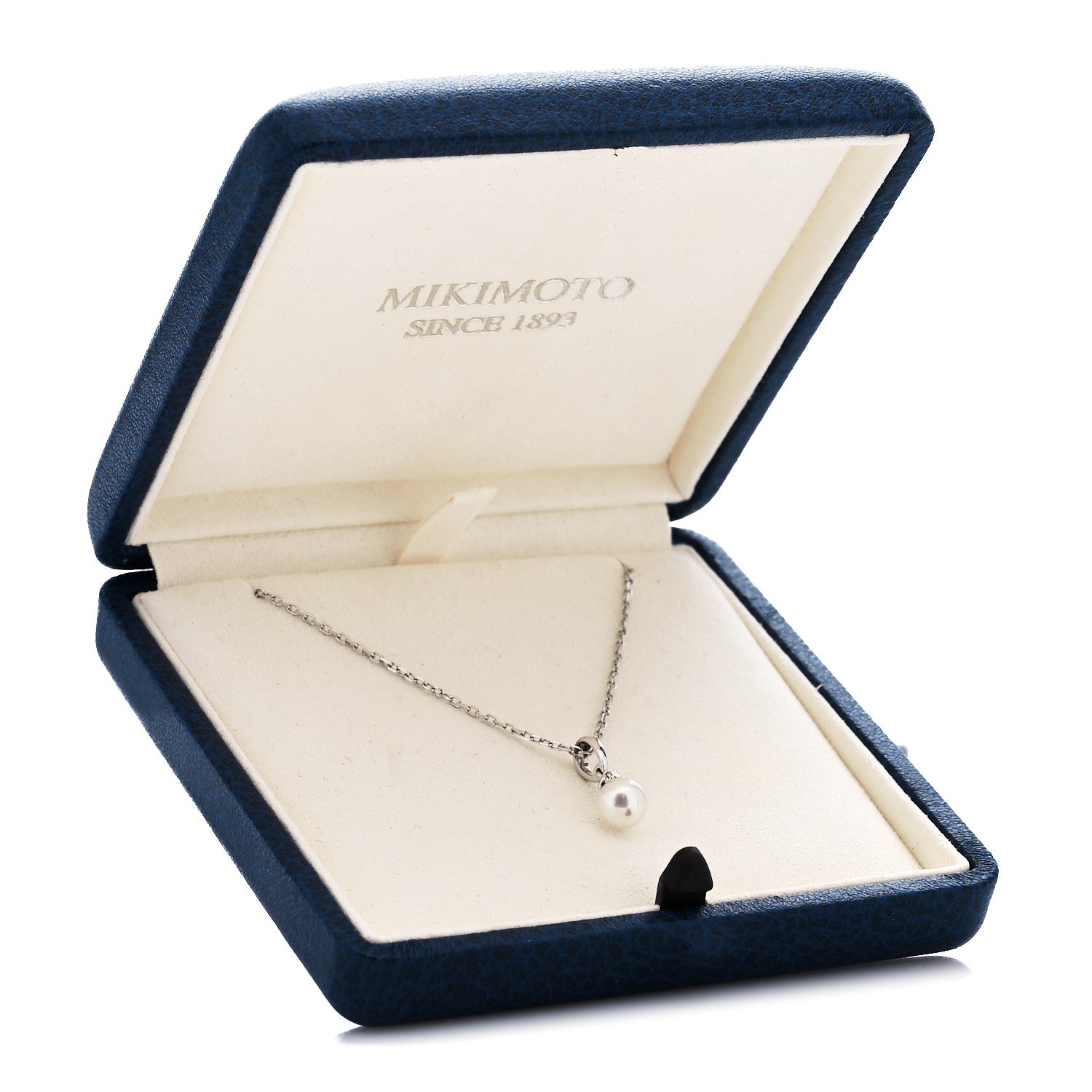 Mikimoto 18K White Gold Diamond Akoya Pearl 6mm Drop Pendant Necklace 7 of 7