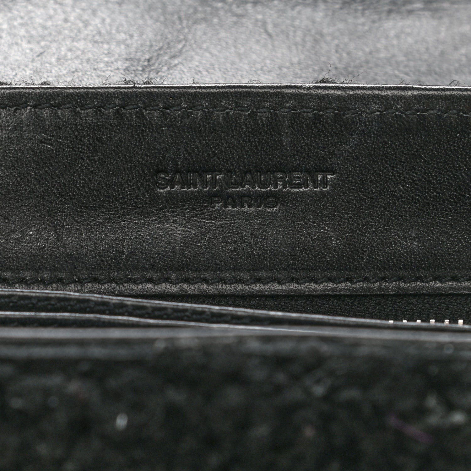 Saint Laurent Shearling Toy Loulou Shoulder Bag Black 6 of 11