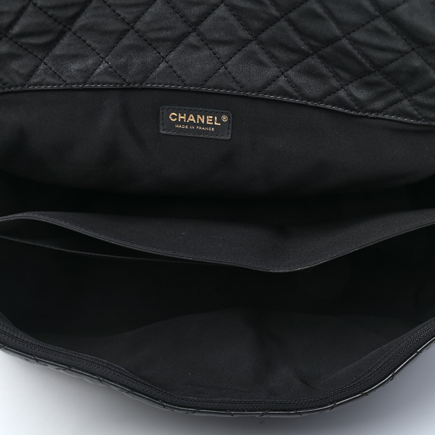 Chanel Calfskin Quilted XXL Travel Flap Bag Black 5 of 9