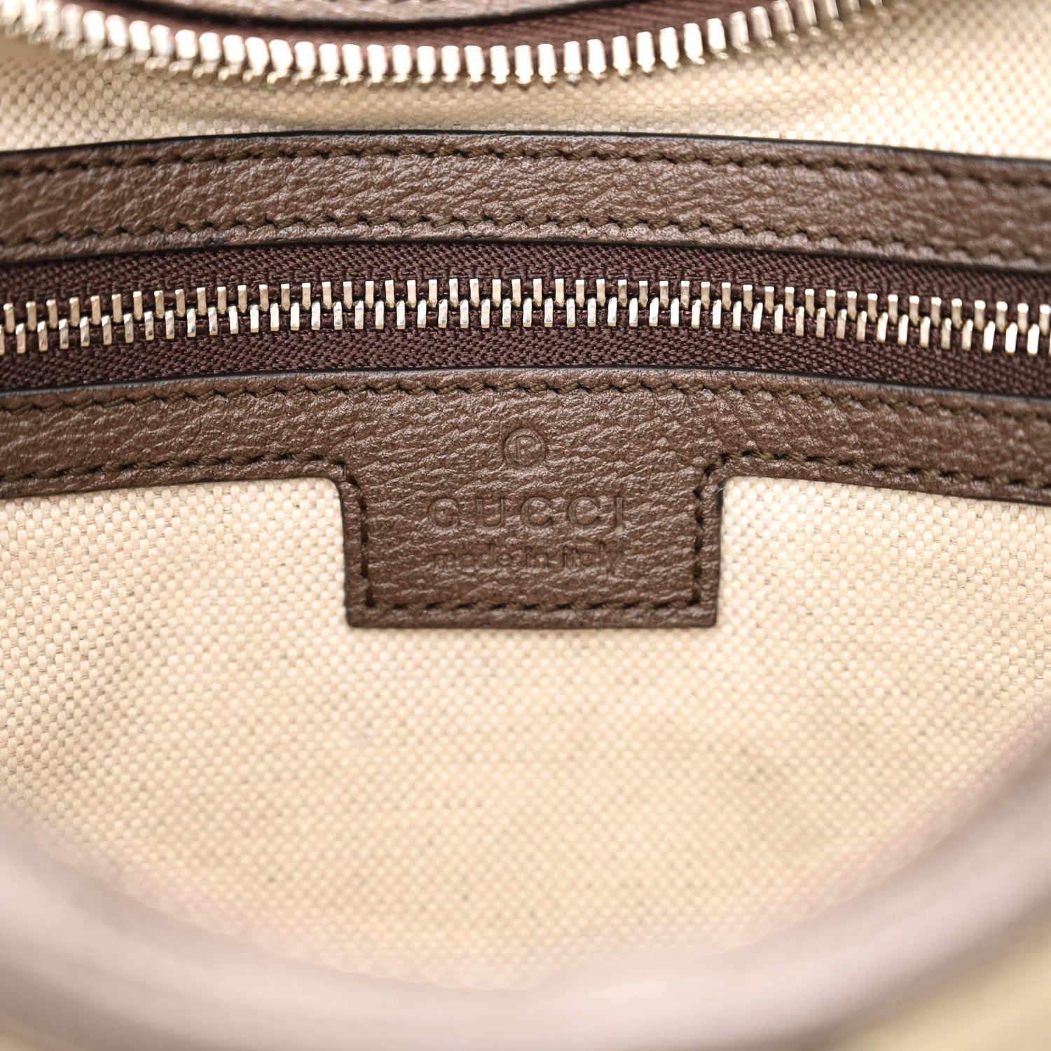 Gucci GG Supreme Monogram Textured Calfskin Web Large Attache Shoulder Bag Beige Ebony New Acero 8 of 11