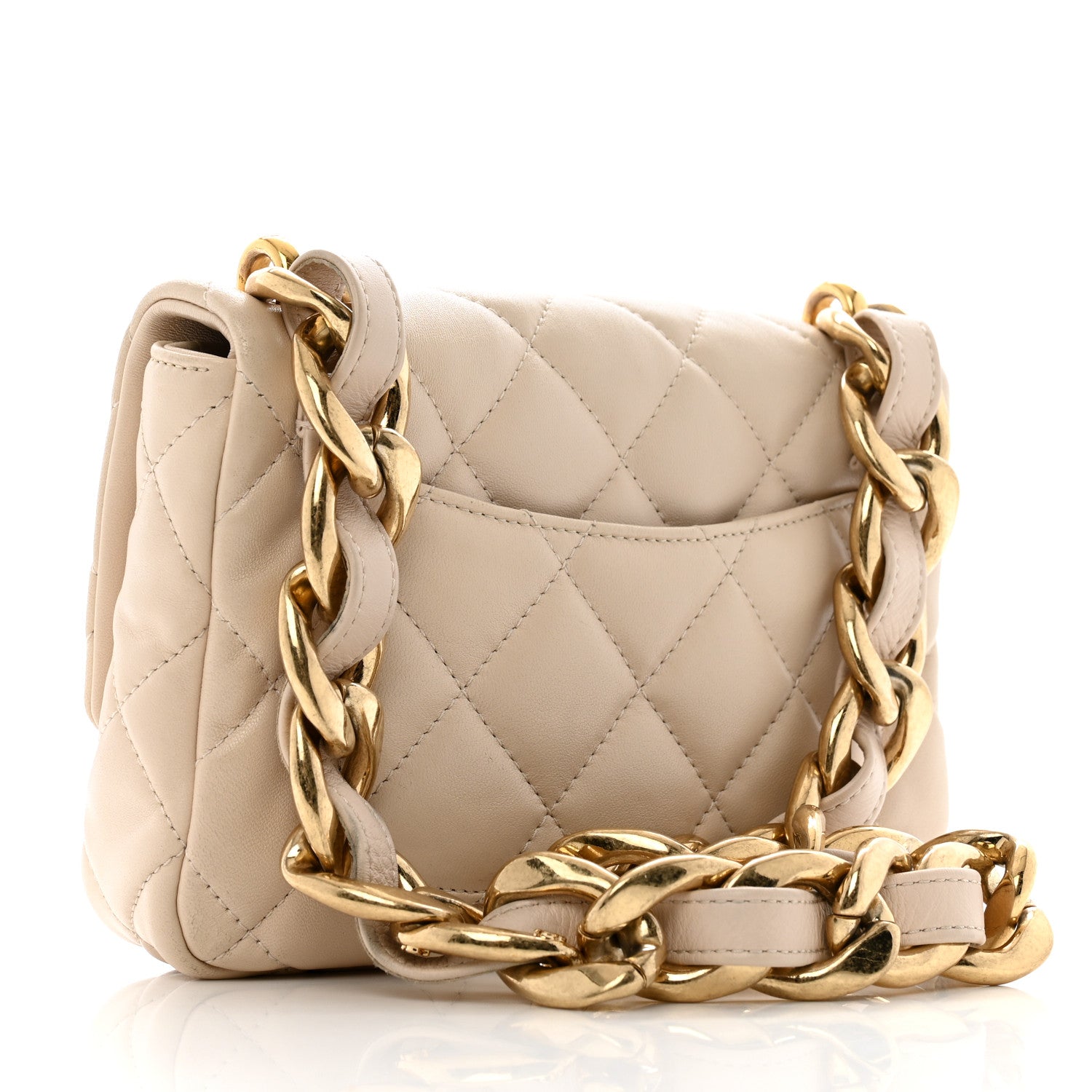 Chanel Lambskin Quilted Small CC Funky Town Flap Beige 1686632