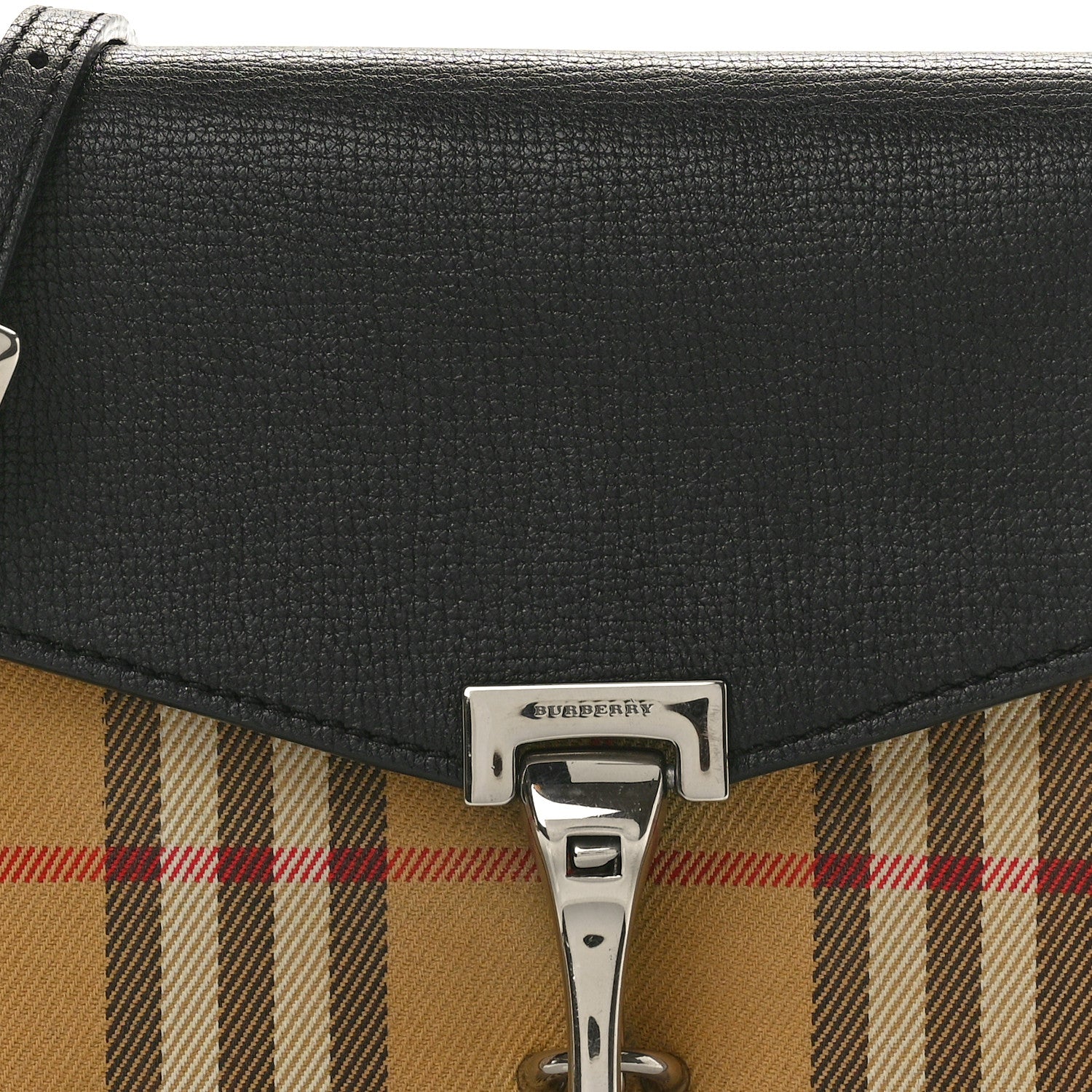 Burberry Derby Calfskin Vintage Check Small Macken Crossbody Bag Black 8 of 11