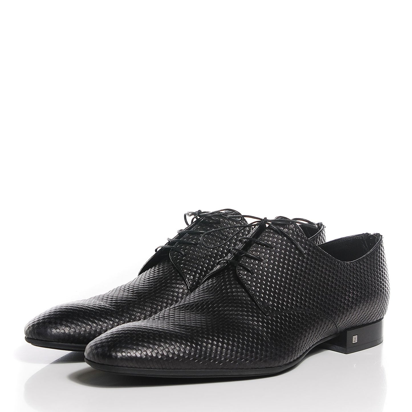 Mens Petit Damier Telegraph Derby Lace Up Shoes 12 Black