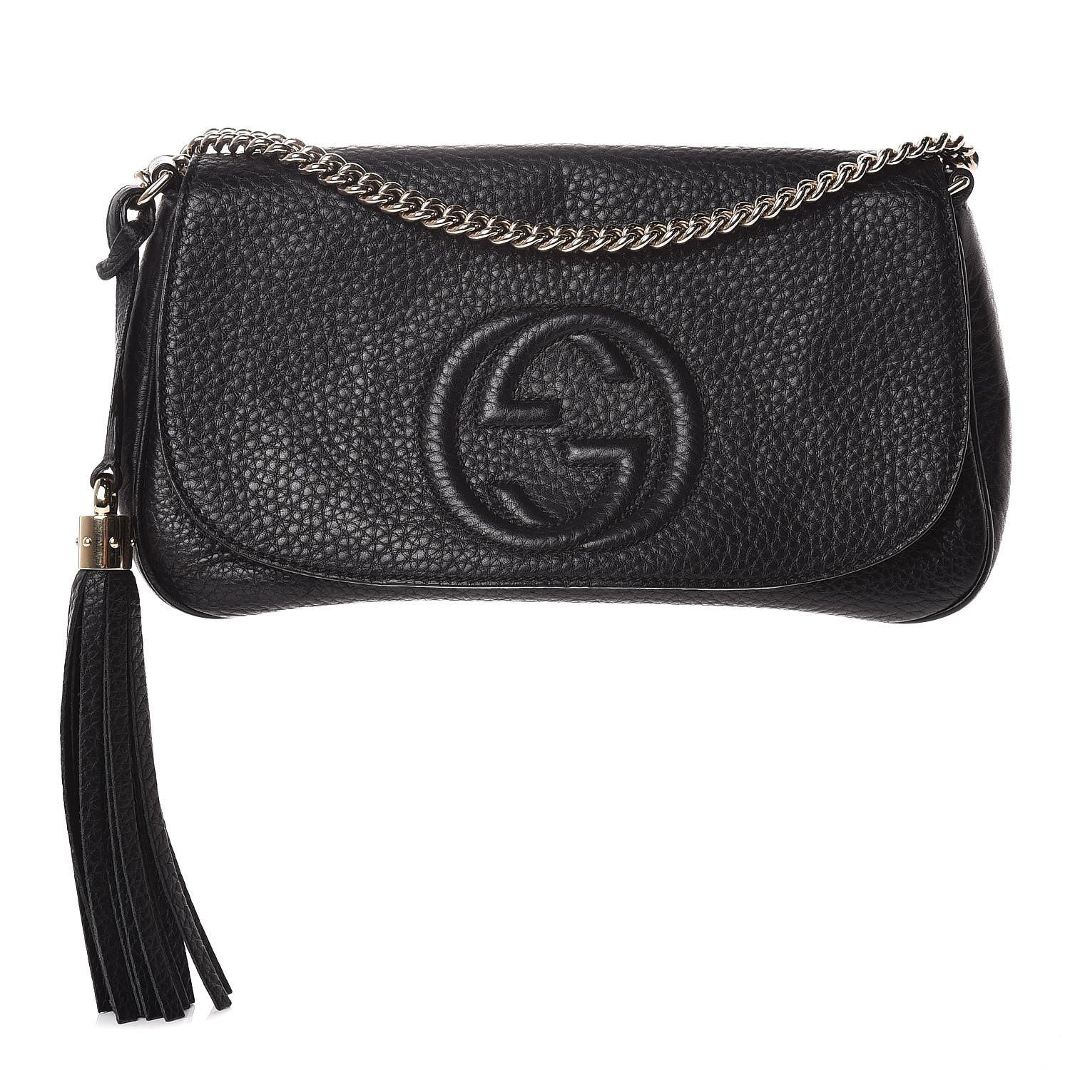 Gucci Pebbled Calfskin Medium Soho Flap Crossbody Black 1 of 11