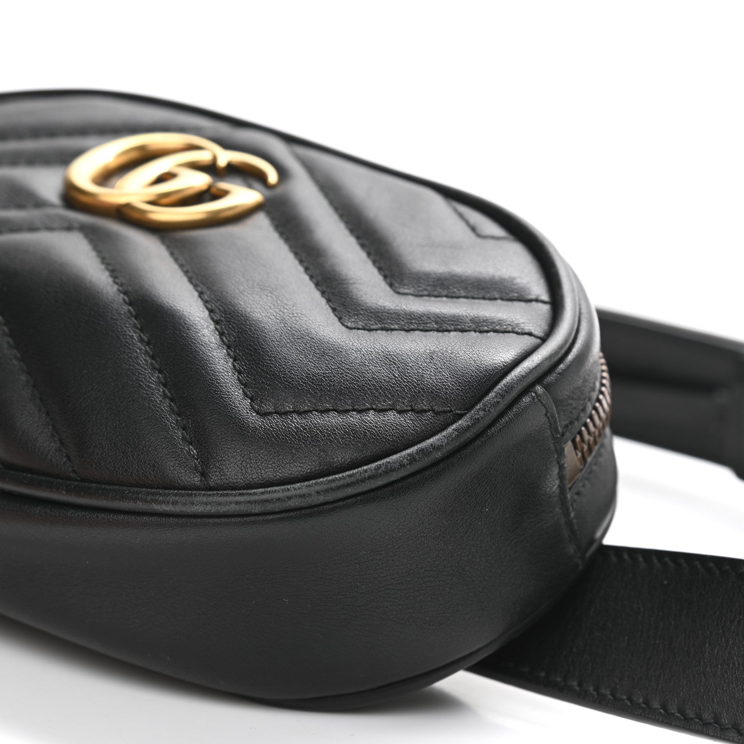 Gucci Calfskin Matelasse GG Marmont Belt Bag 95 38 Black 11 of 15