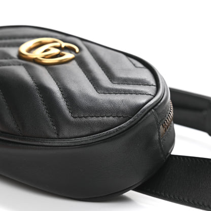 Gucci Calfskin Matelasse GG Marmont Belt Bag 95 38 Black 11 of 15