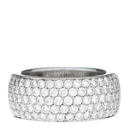 Cartier 18K White Gold Diamond 5 Row Half Paved Band Ring 50 5.25 1 of 4
