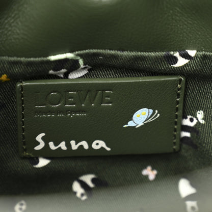 Loewe X SUNA FUJITA Nappa Panda Mini Flamenco Knot Clutch Bottle Green 6 of 12