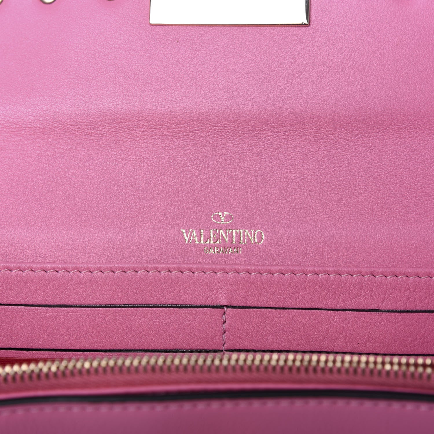 Valentino Garavani Calfskin Rockstud Flip Lock Wallet Ninphea 6 of 7
