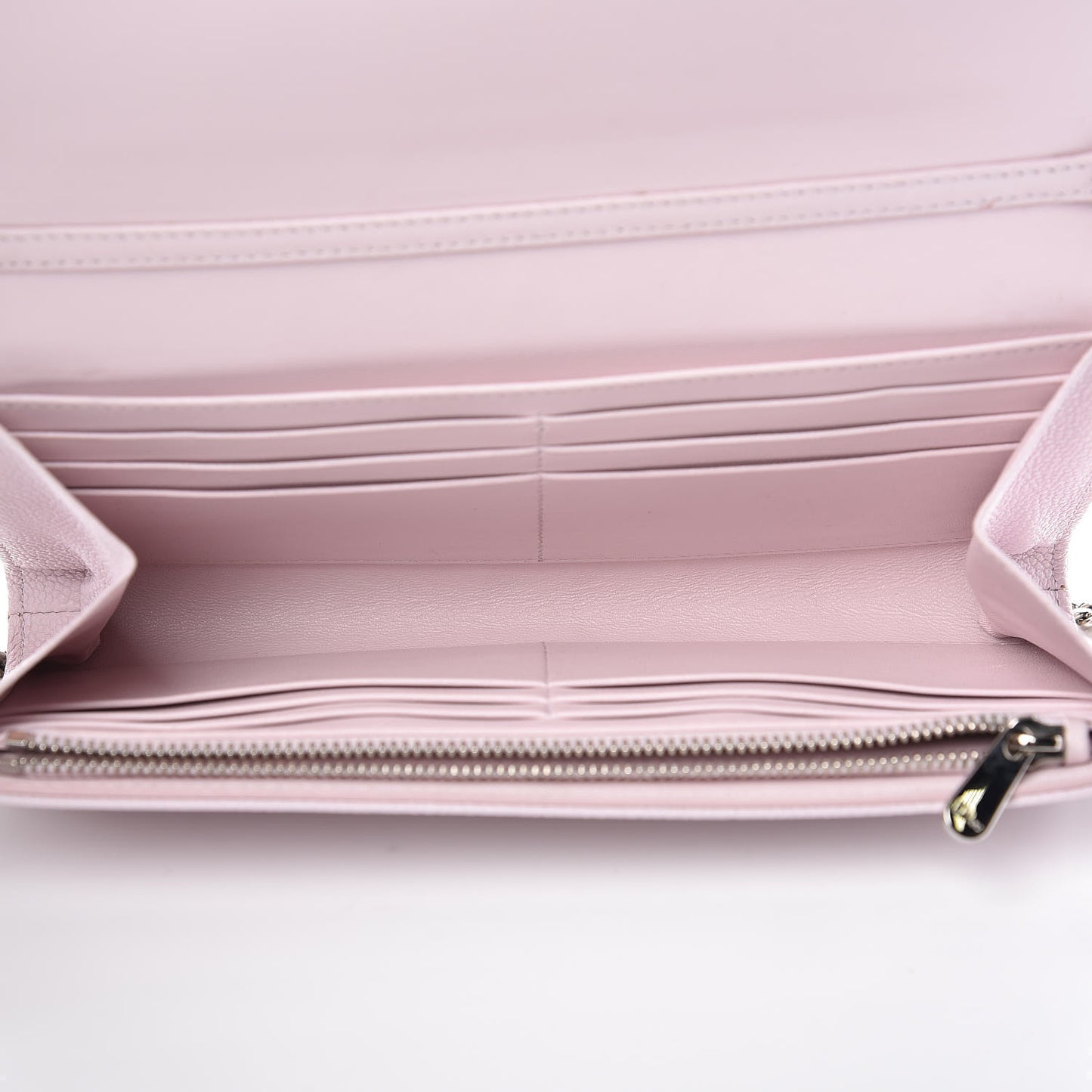 Grained Calfskin Diorama Croisiere Chain Wallet Pink