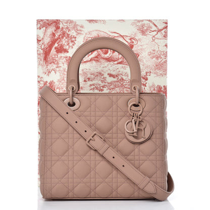 Christian Dior Ultra Matte Calfskin Cannage Medium Lady Dior Beige 12 of 13