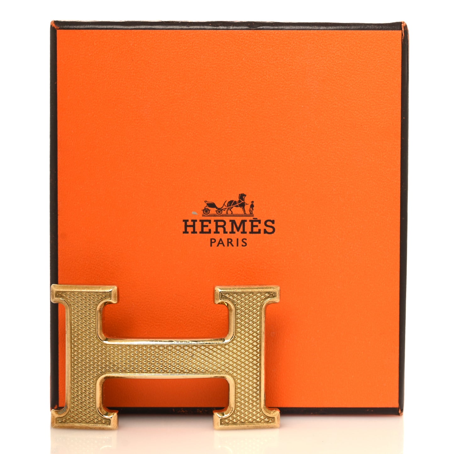 Guilloche 32mm H Belt Buckle Gold