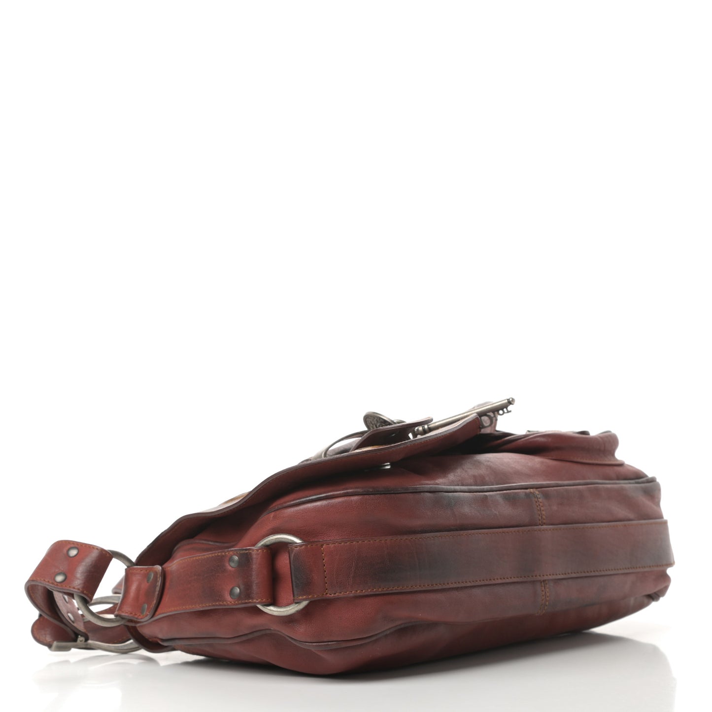 Calfskin Medium Gaucho Double Saddle Red