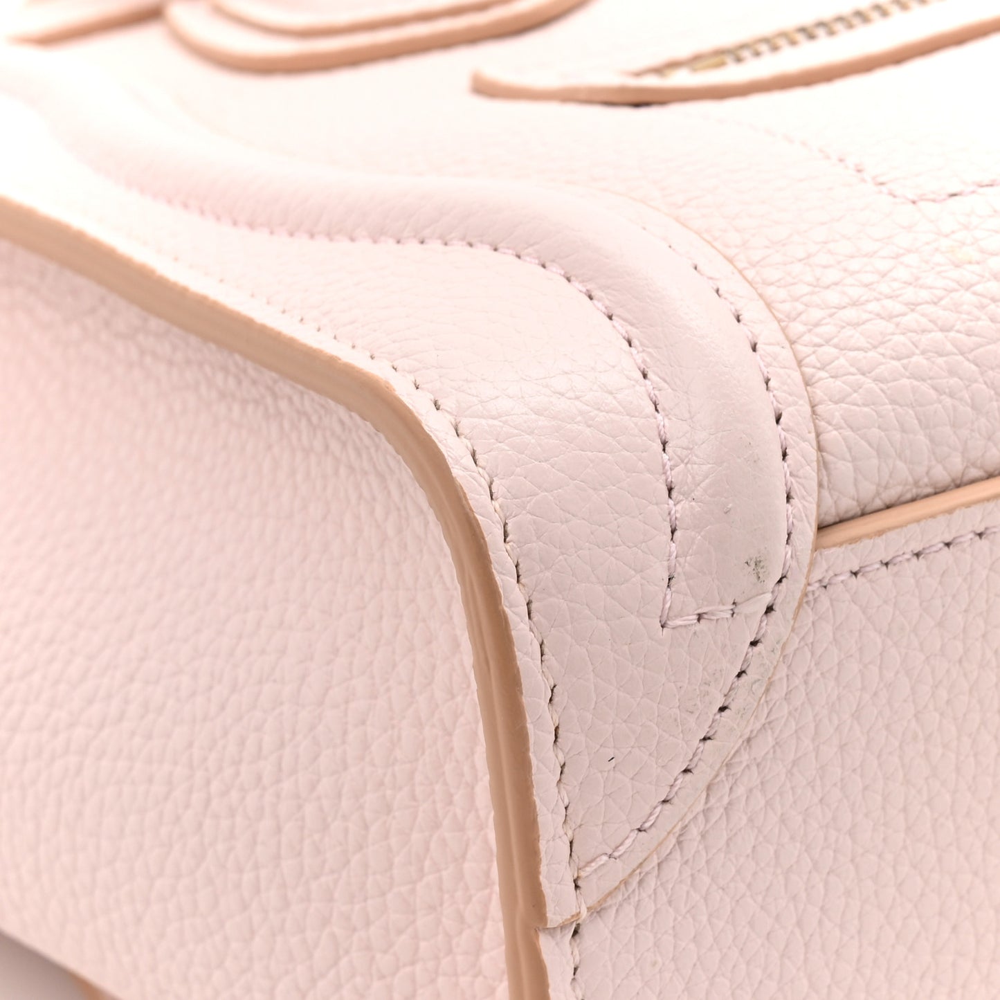 Drummed Calfskin Nano Luggage Pale Pink