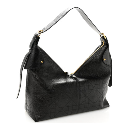 Christian Dior Crinkled Calfskin Macrocannage Large Voyage Bag Black 3 of 11