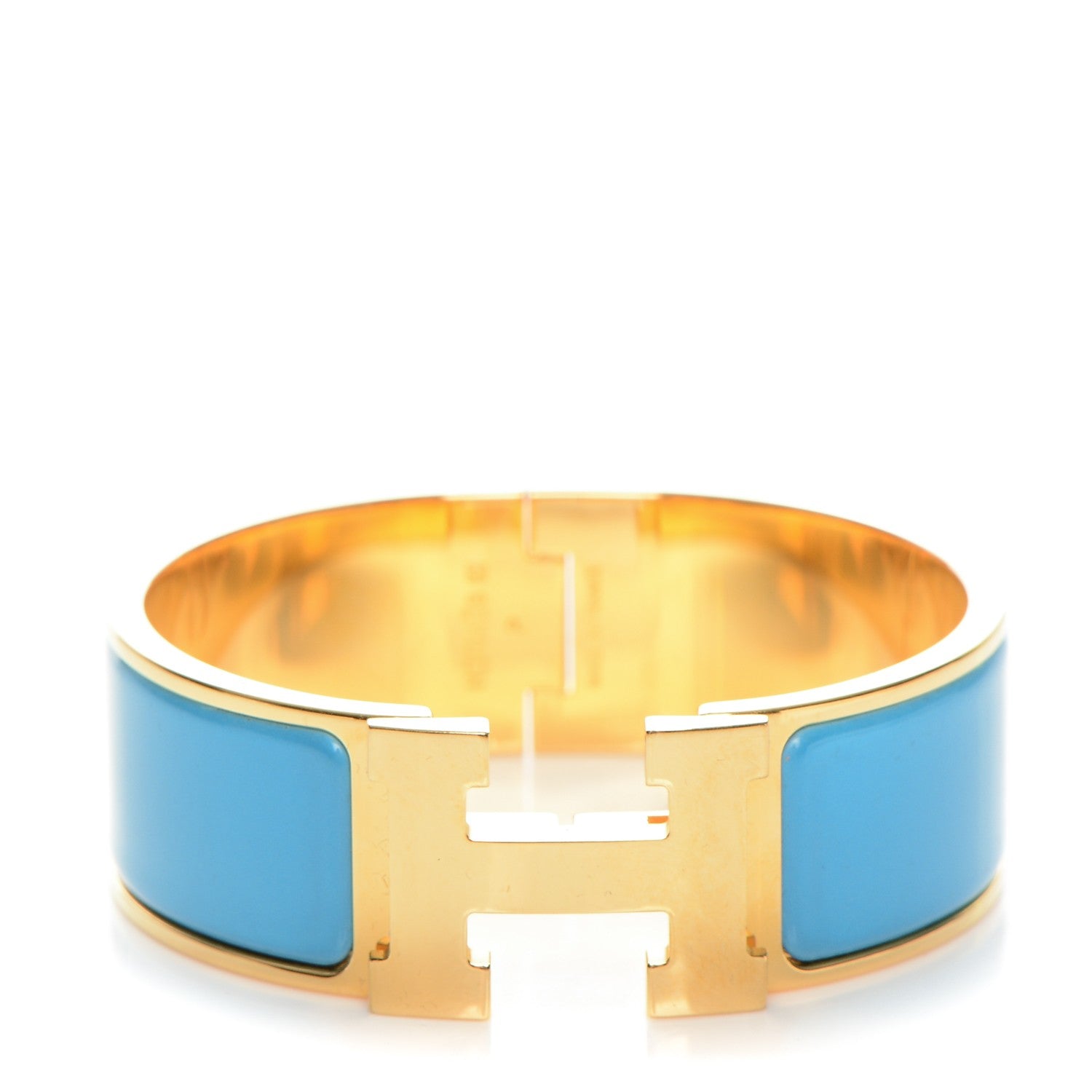 Hermes Enamel Clic Clac H Wide Bracelet PM Bleu 1 of 4