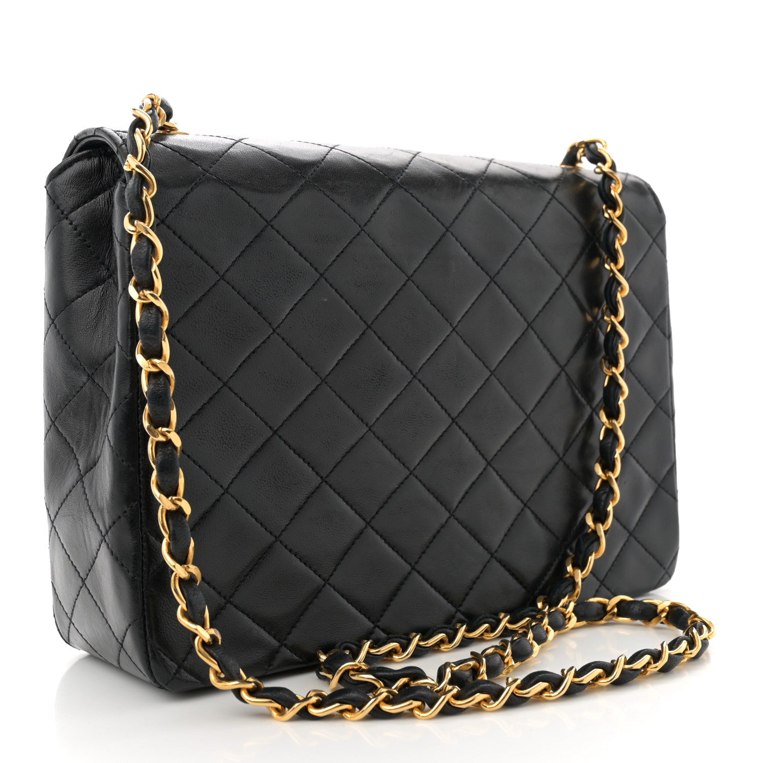 Chanel Lambskin Diamond Stitch Envelope Single Flap Black 3 of 9