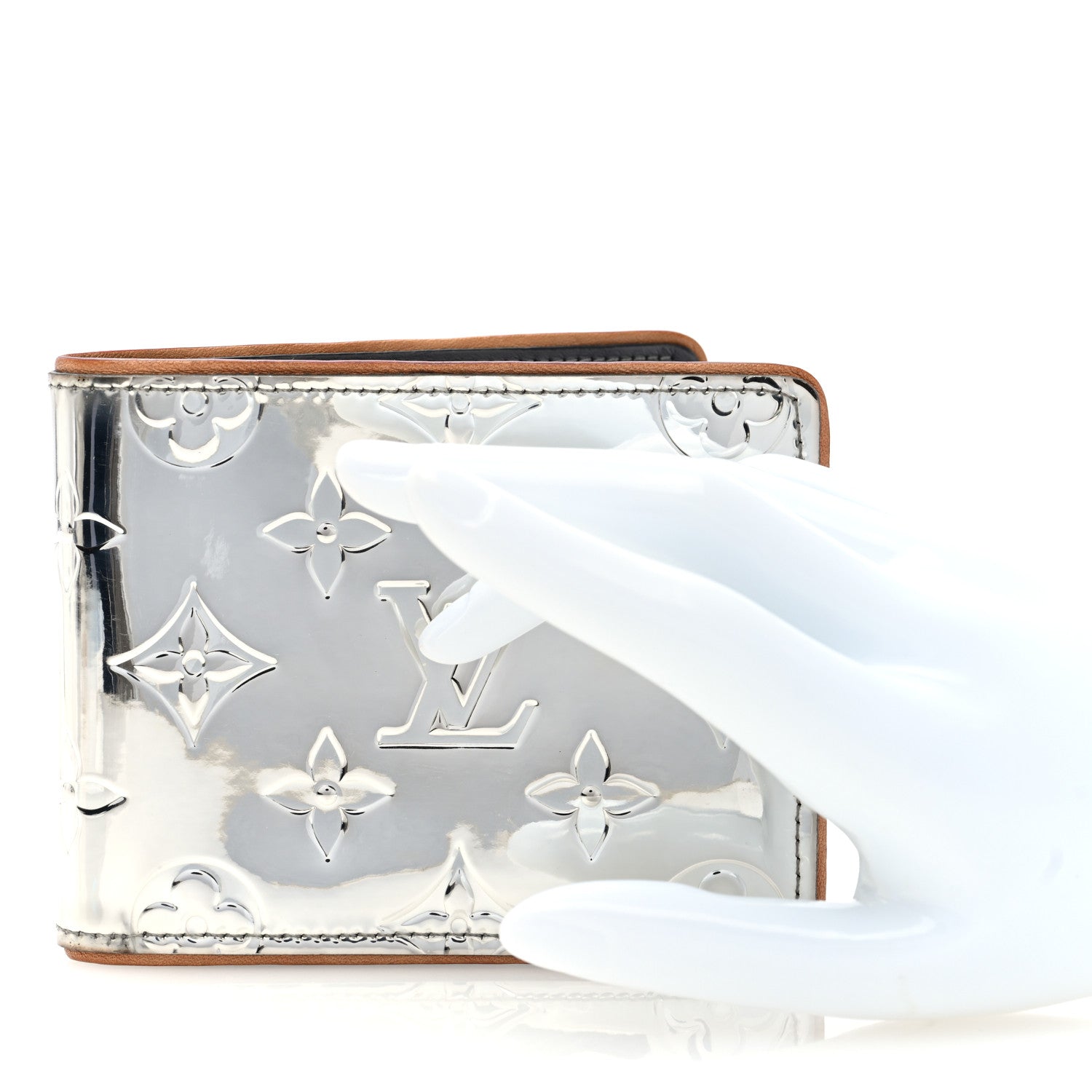 Louis Vuitton Monogram Mirror Slender Wallet Silver 2 of 6