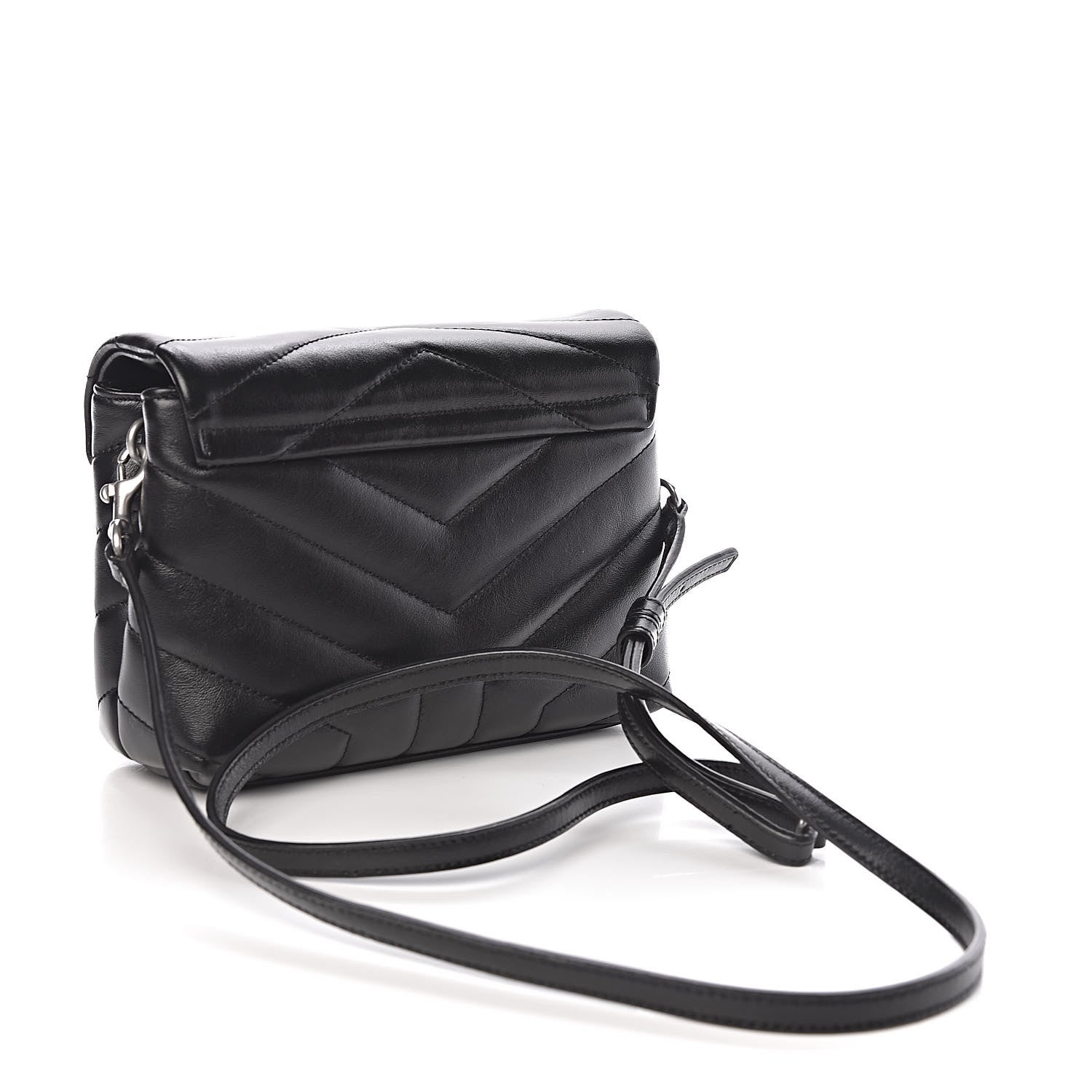 Saint Laurent Calfskin Y Quilted Monogram Toy Loulou Crossbody Bag Black 3 of 10
