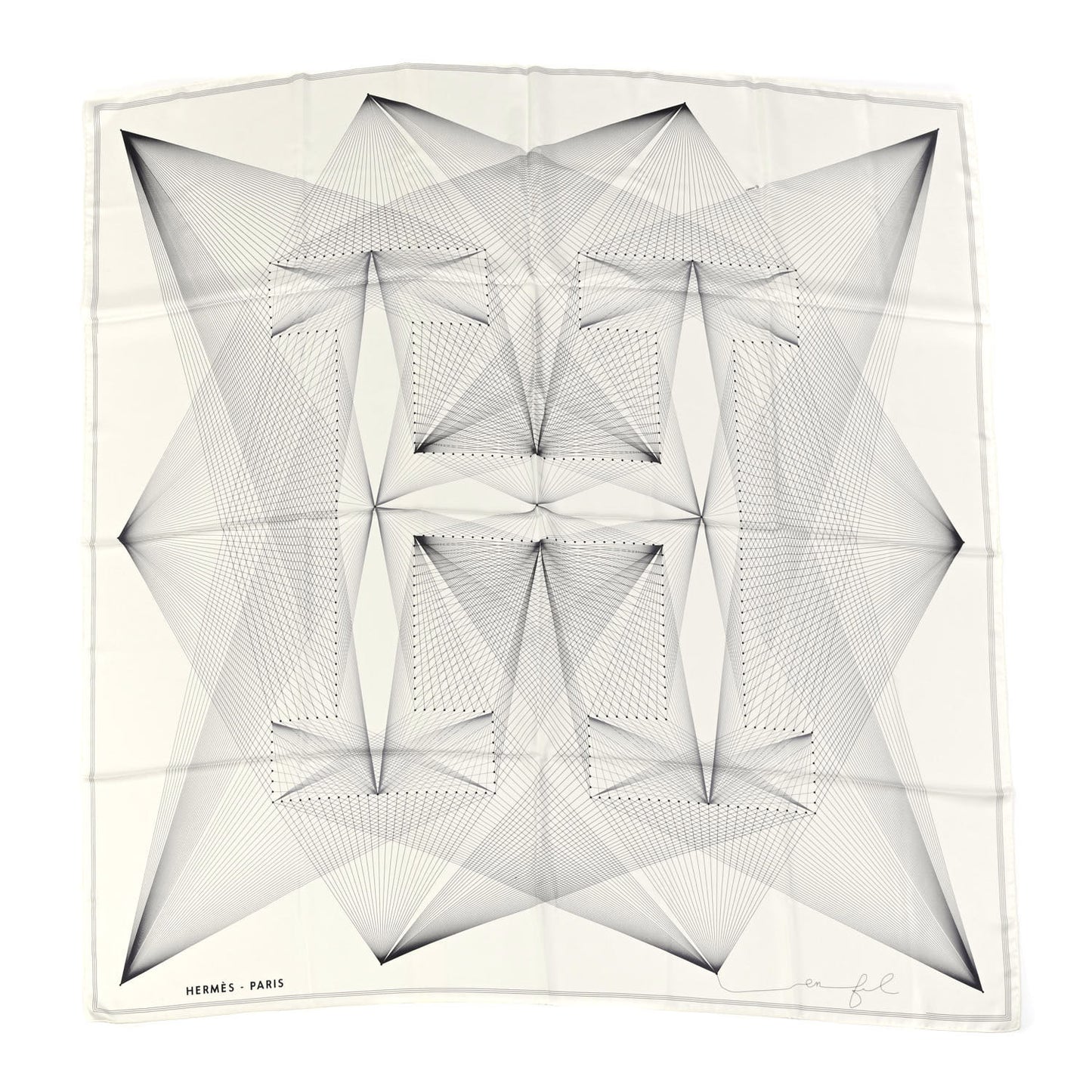 Silk Hiver H En Fil Scarf 140 White Anthracite