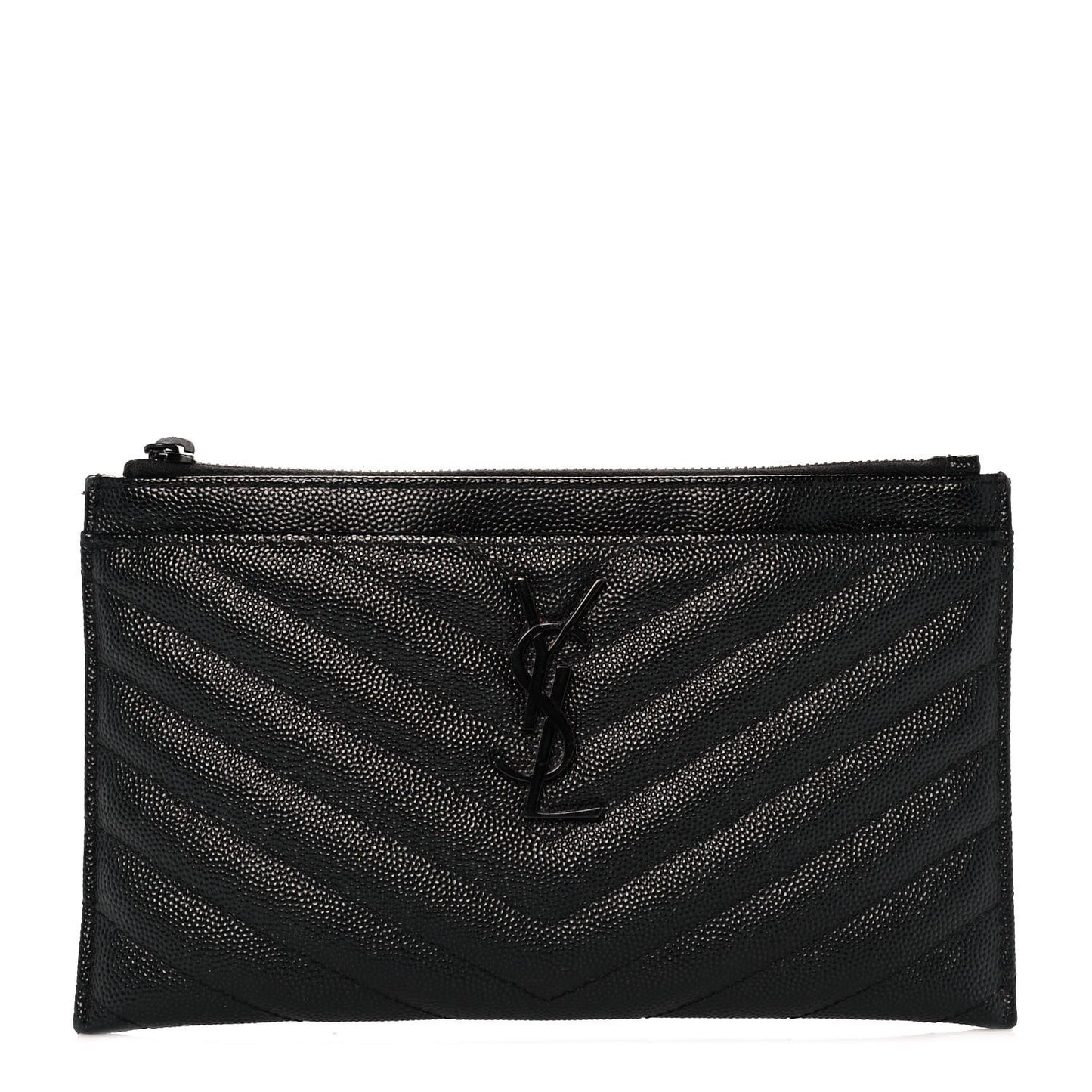 Grain De Poudre Chevron Monogram Bill Pouch Black