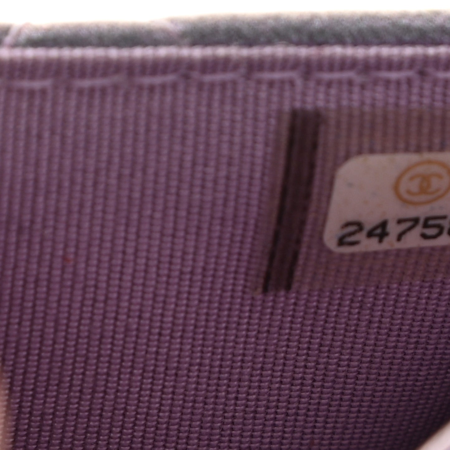 Iridescent Lambskin Quilted Reissue Flap Card Holder Light Purple