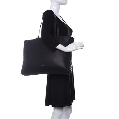 Mansur Gavriel Calfskin Reversible Pillow Tote Black Flamma 2 of 9