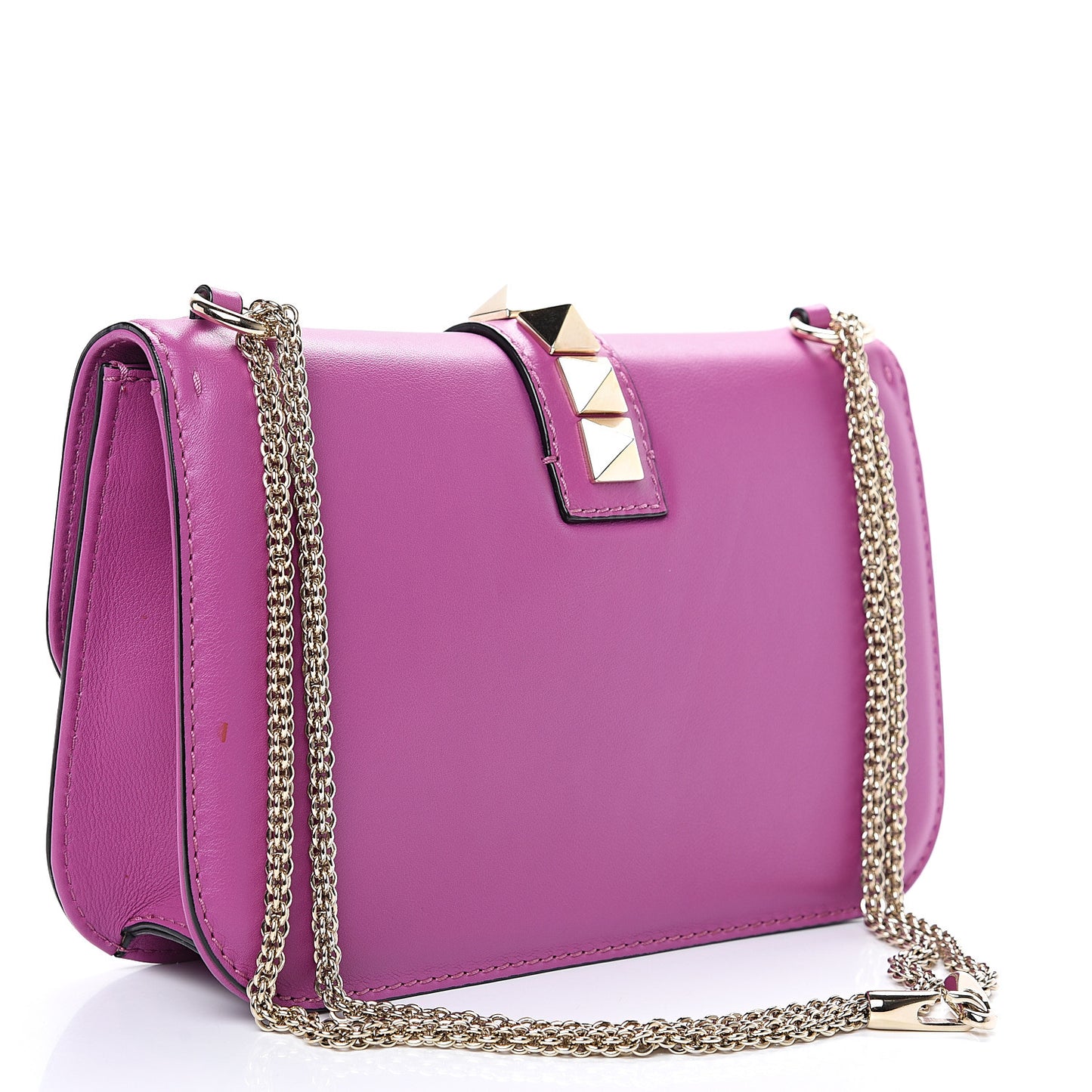Vitello Medium Glam Lock Rockstud Flap Purple Violet