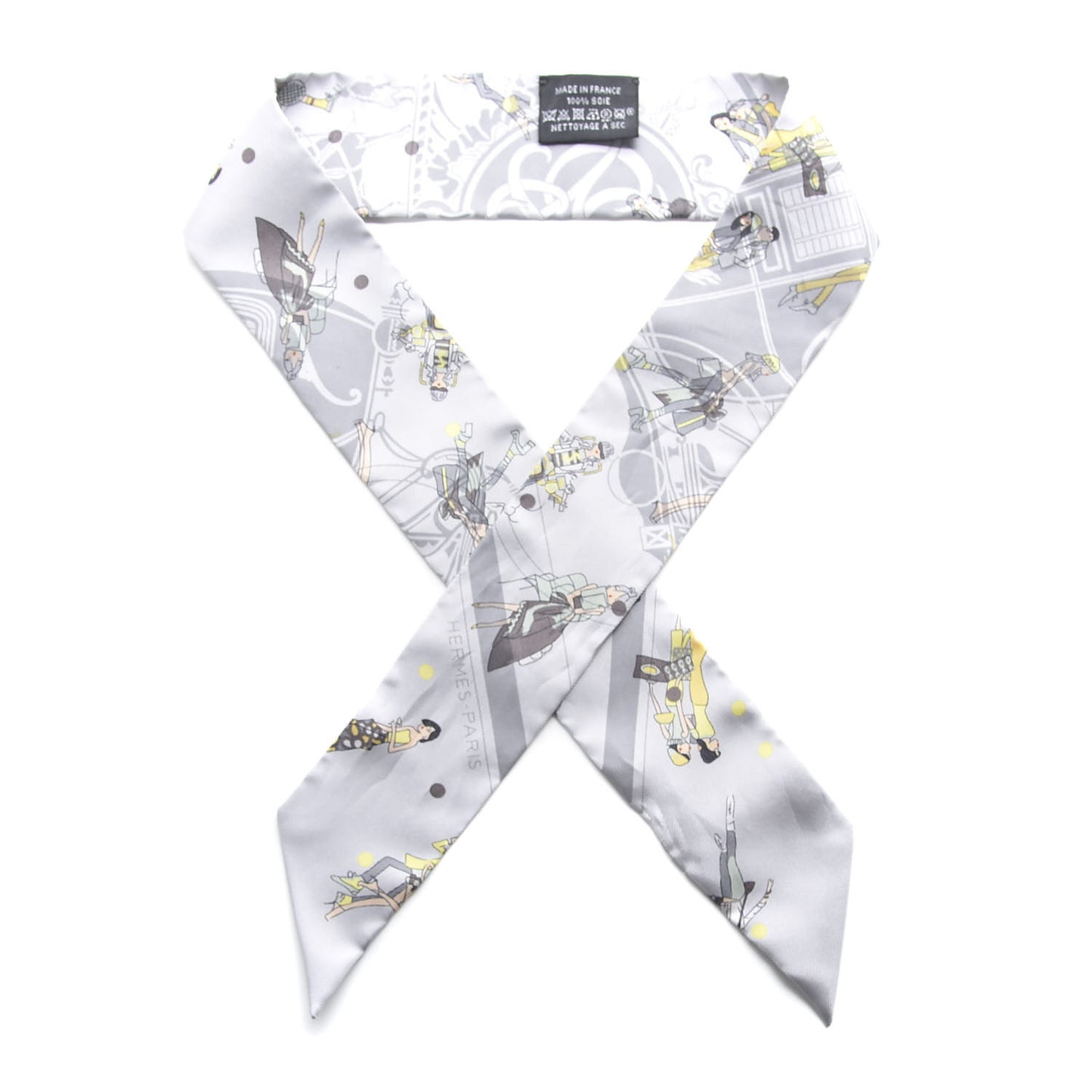 Silk Ex-Libris Les Parisie Twilly Gris Perle Jaune Soufre