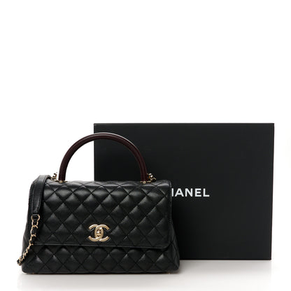 Chanel Caviar Lizard Embossed Quilted Small Coco Handle Flap Black 12 of 12