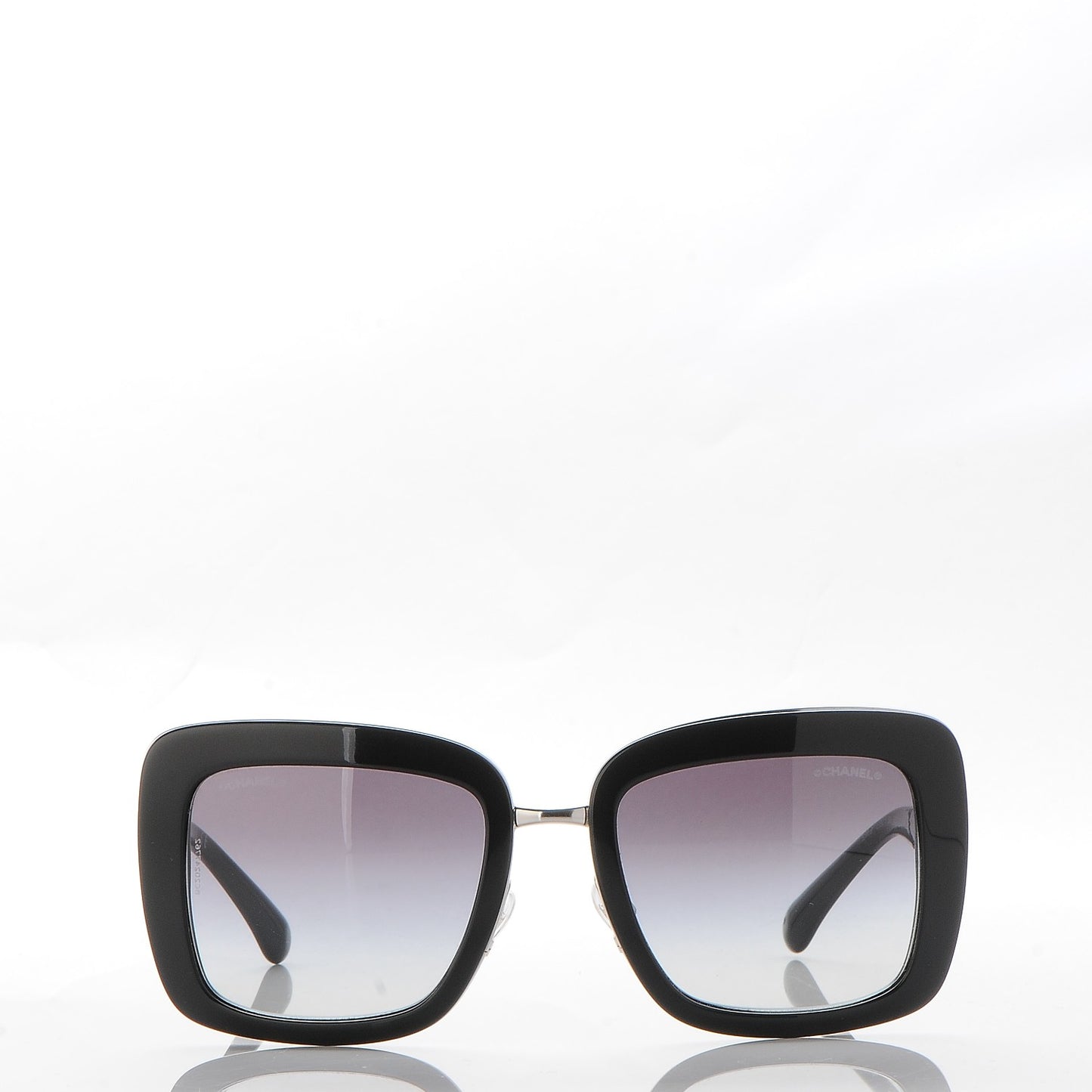 Metal Square Spring Sunglasses 5369 Black Silver