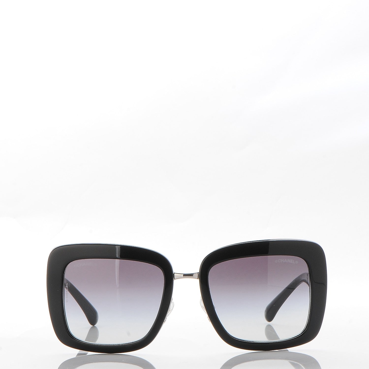Chanel Metal Square Spring Sunglasses 5369 Black Silver 2 of 10