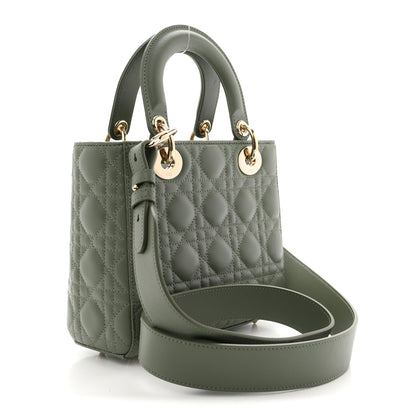 Christian Dior Lambskin Cannage Small My ABCDior Lady Dior Peyote Green 3 of 12