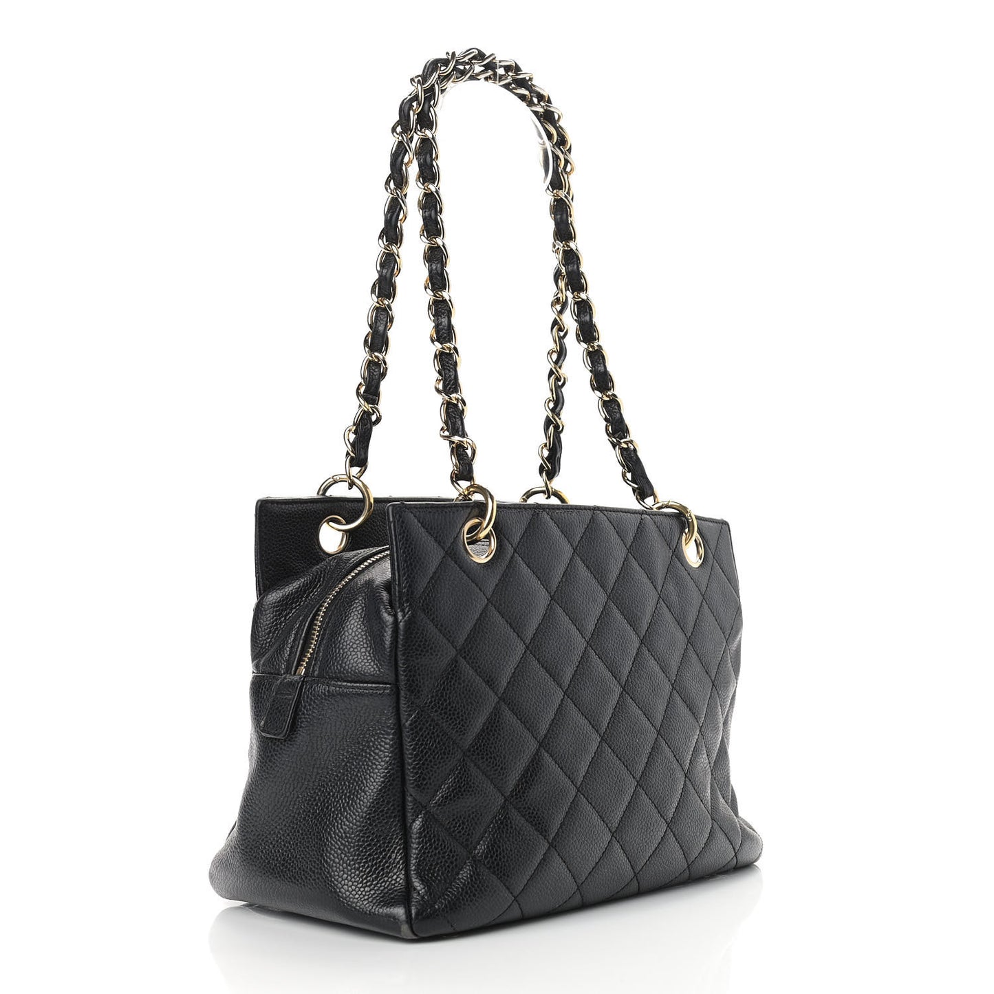 Caviar Quilted Petit Timeless Tote PTT Black