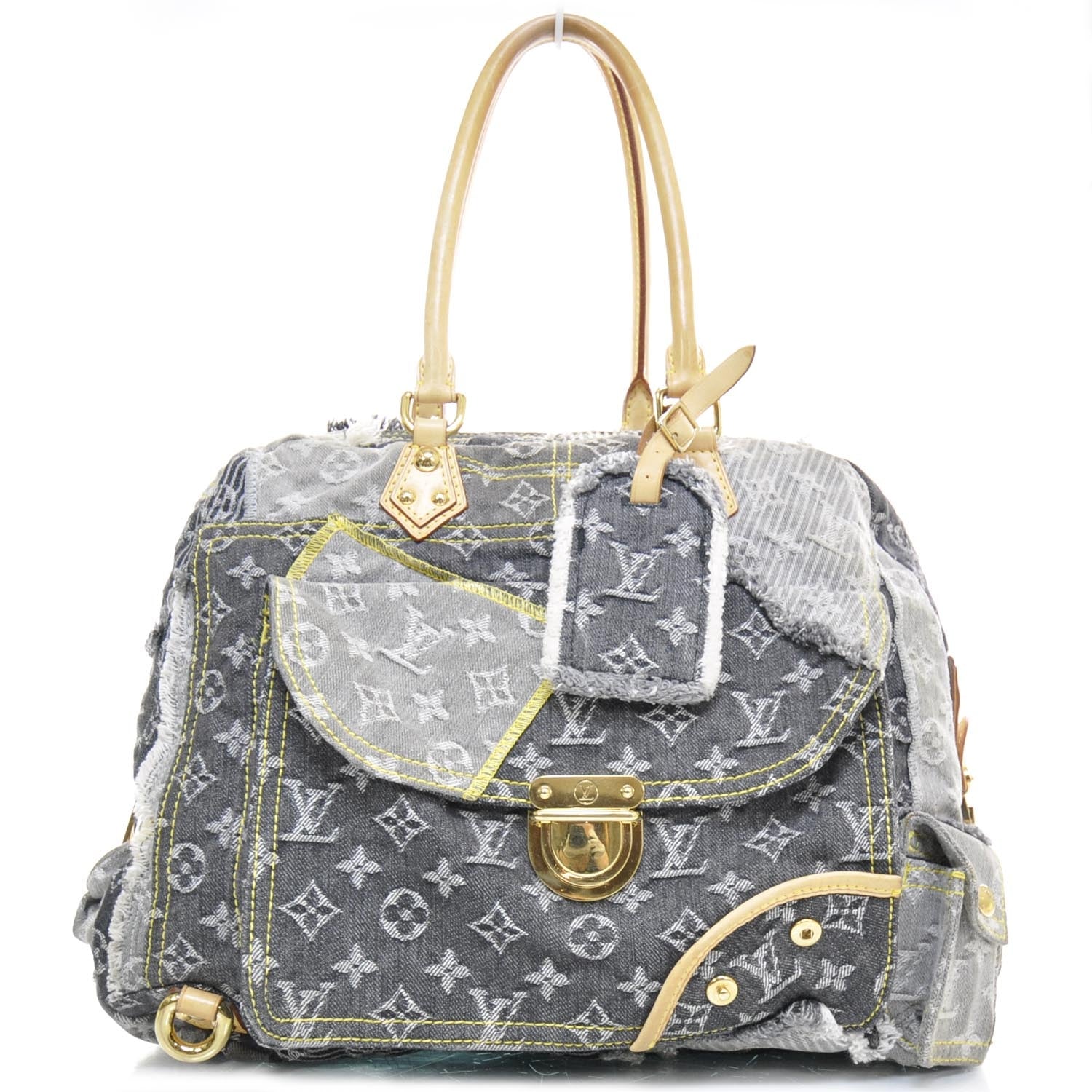 Louis Vuitton Denim Patchwork Bowly Blue 1 of 9