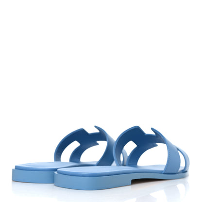 Hermes Box Calfskin Oran Sandals 39 Bleu Cameo 4 of 9