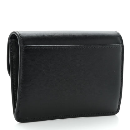 Celine Shiny Calfskin Triomphe Card Holder Black 3 of 7