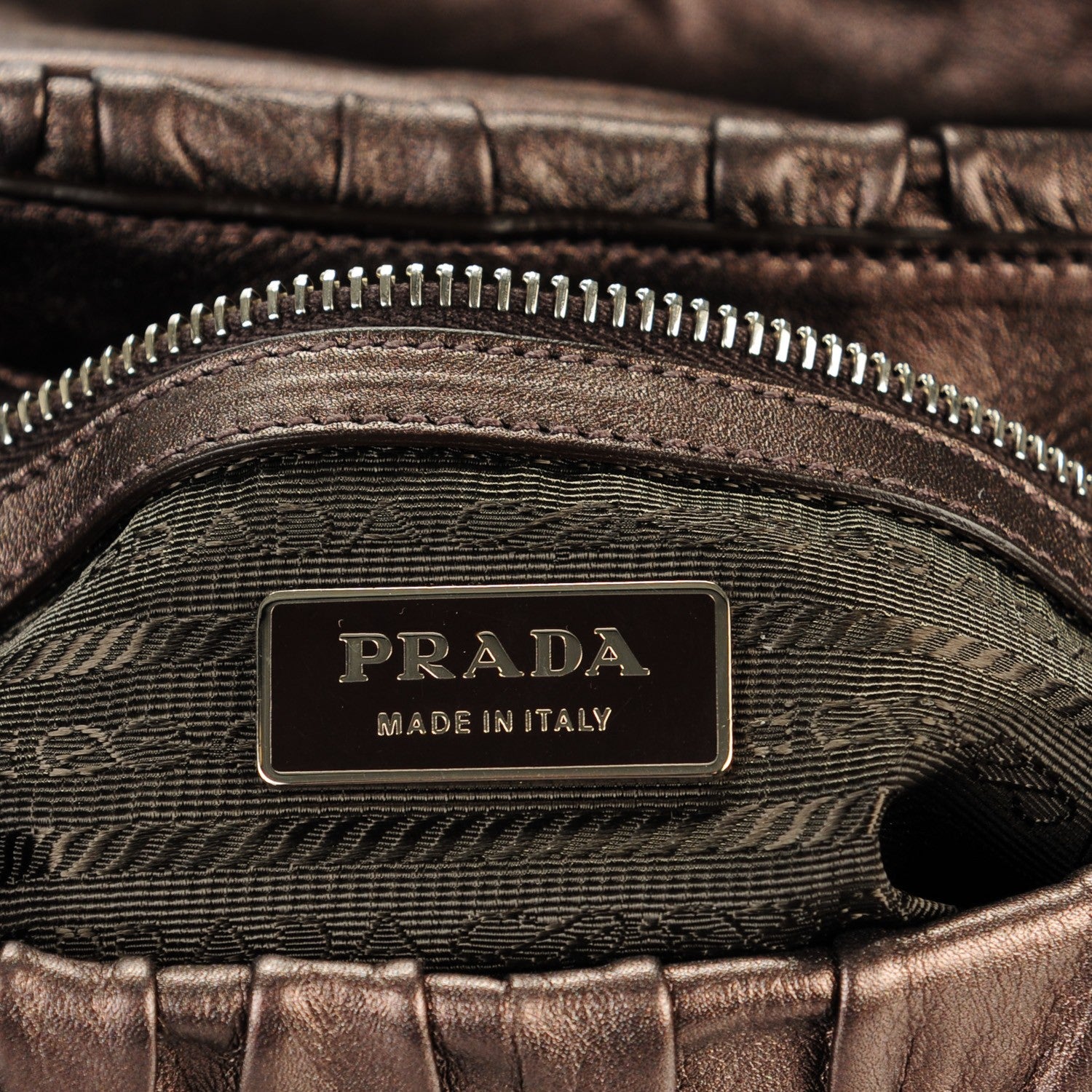 Prada Nappa Gaufre Mordore Shoulder Bag Graphite 6 of 7