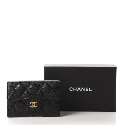 Chanel Caviar Quilted Flap Card Holder Wallet Black 9 of 9