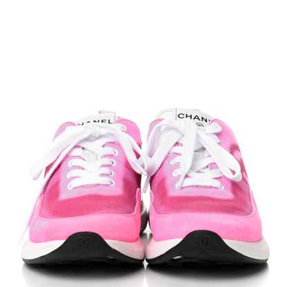 Chanel Denim Suede Calfskin Womens CC Sneakers 37 Pink 2 of 8