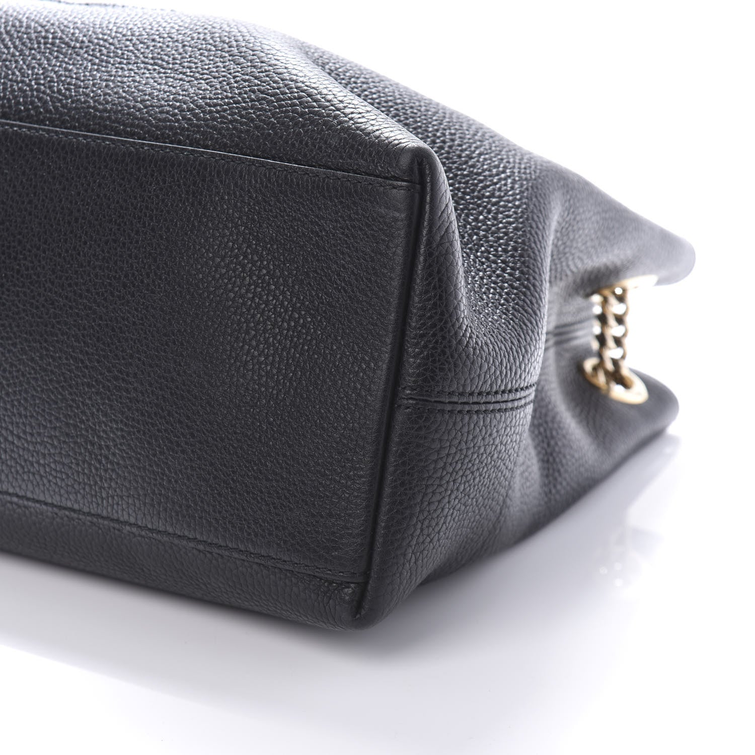 Gucci Pebbled Calfskin Medium Soho Chain Shoulder Bag Black 7 of 10