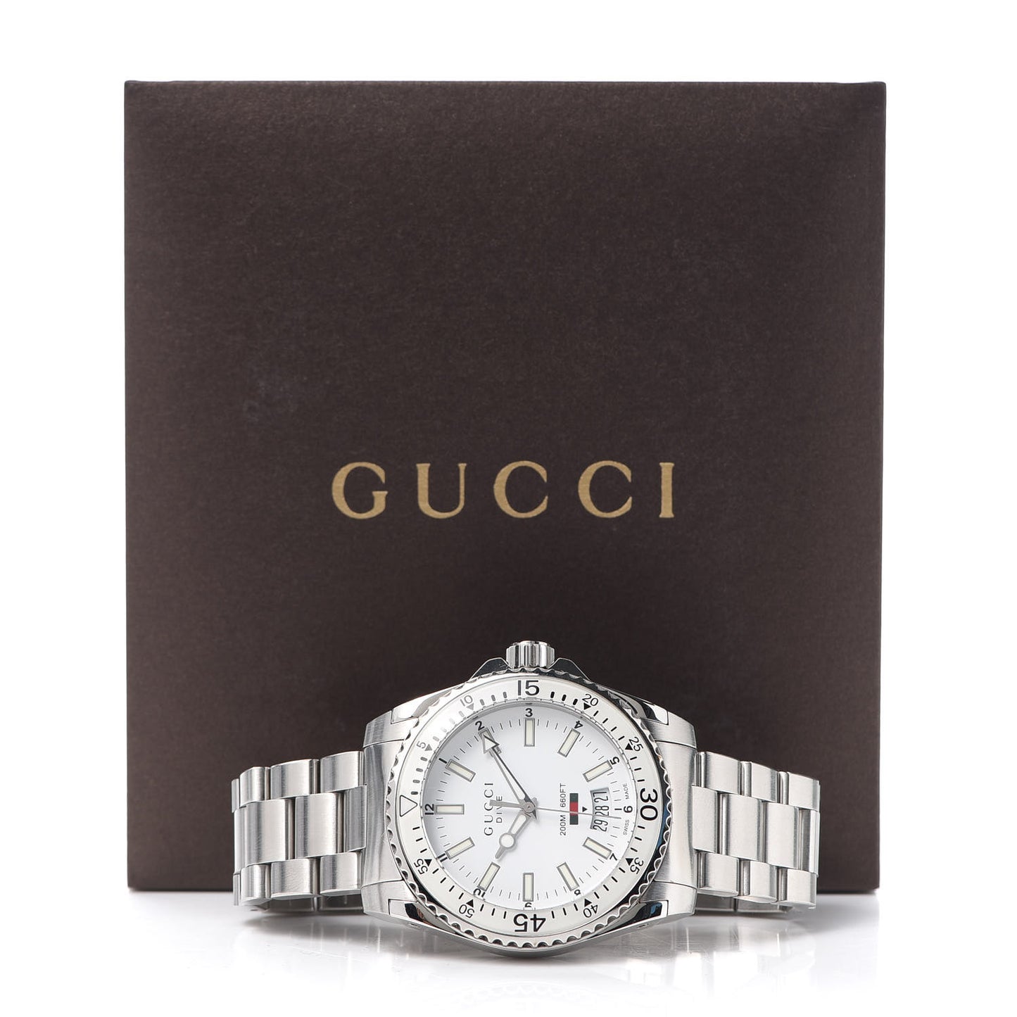 Stainless Steel 40mm Dive Quartz Watch White