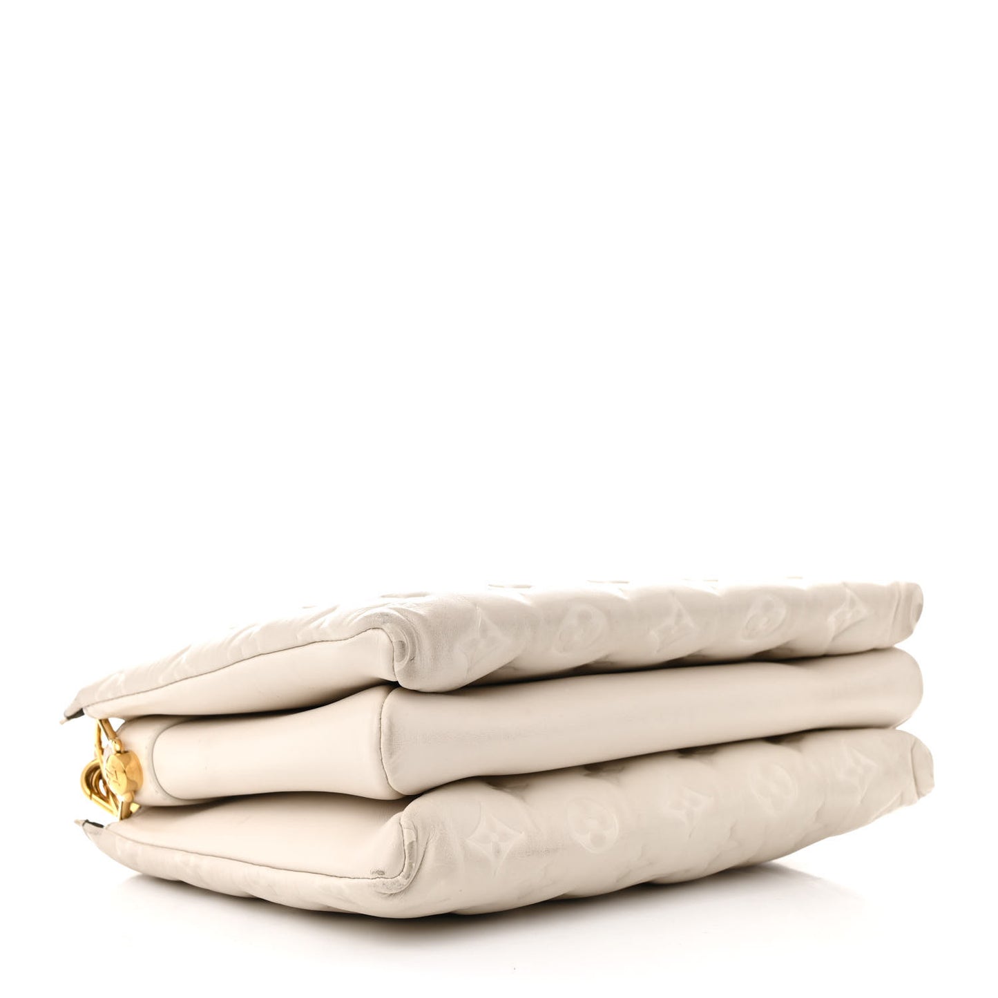 Lambskin Embossed Monogram Coussin PM Beige Cream