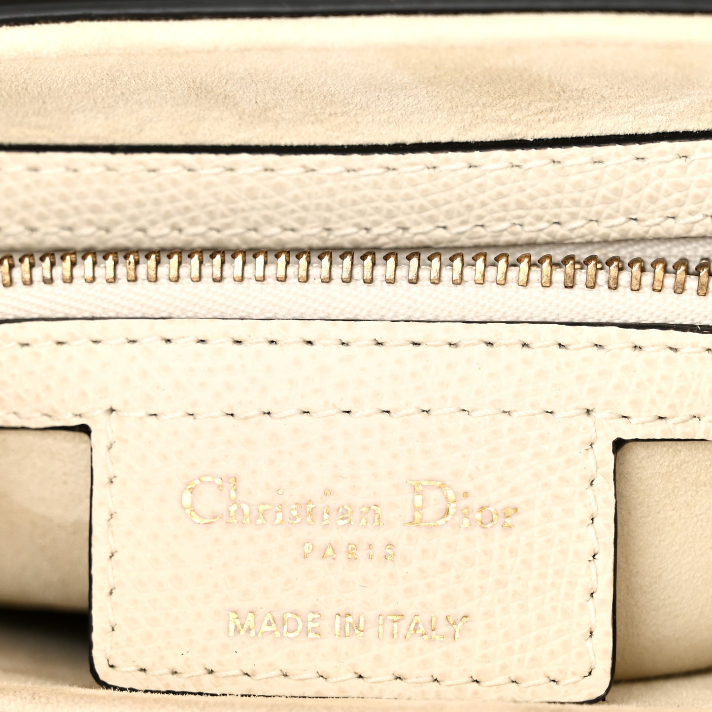 Grained Calfskin Saddle Bag White