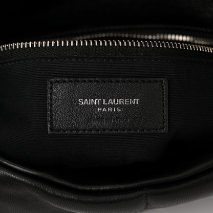 Saint Laurent Lambskin Quilted Medium Loulou Puffer Monogram Chain Satchel Black 6 of 10