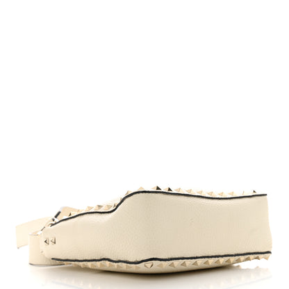 Valentino Garavani Pebbled Calfskin Mini Rockstud Flip-Lock Messenger Bag Light Ivory 4 of 10